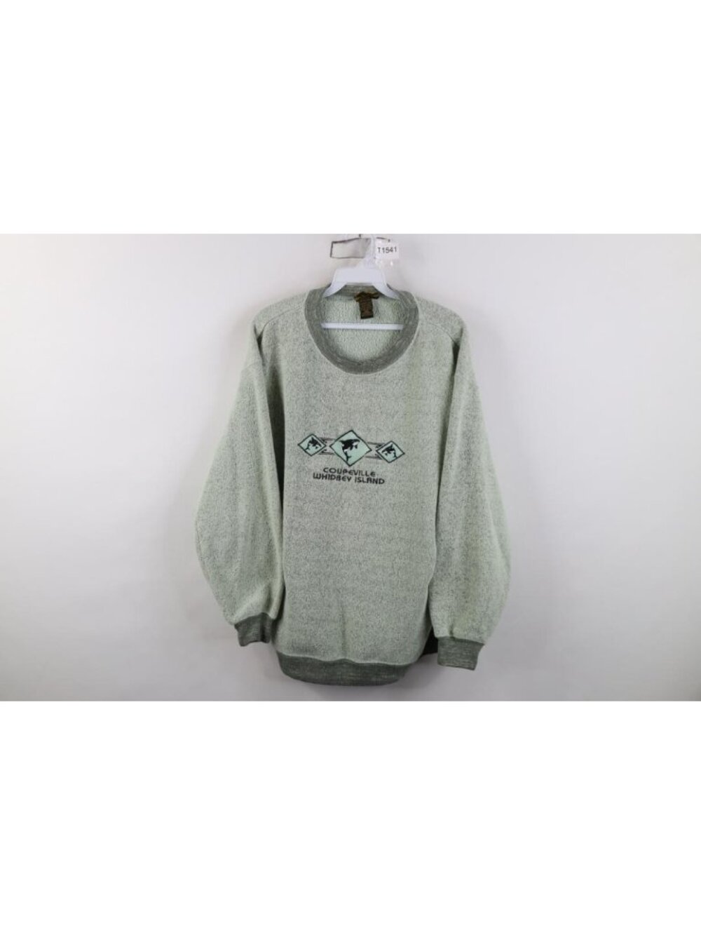 Vintage 90s Coupeville Whidbey Island Whale Crewneck Sweatshirt Womens 2XL Green